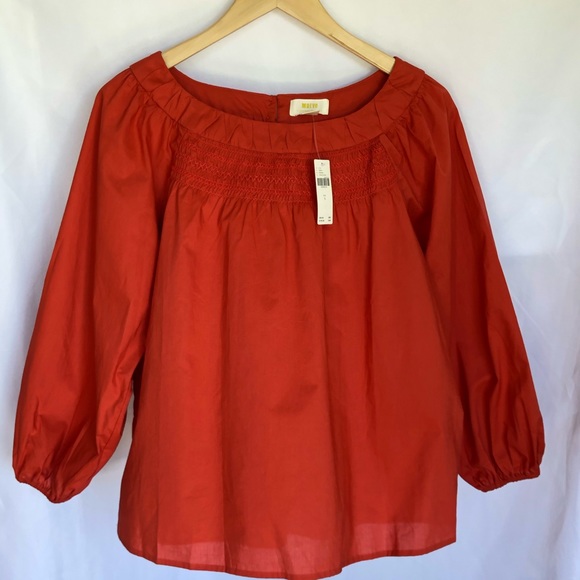 Anthropologie Maeve Smocked Swing Blouse - Picture 6 of 6